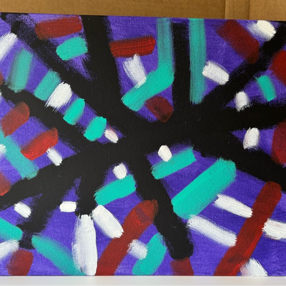 Human biology abstract art on canvas board 11x14 modern weird love